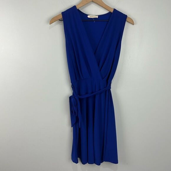Rolla Coster Bright Cobalt Blue Sleeveless Tie Waist Dress S - Picture 1 of 6